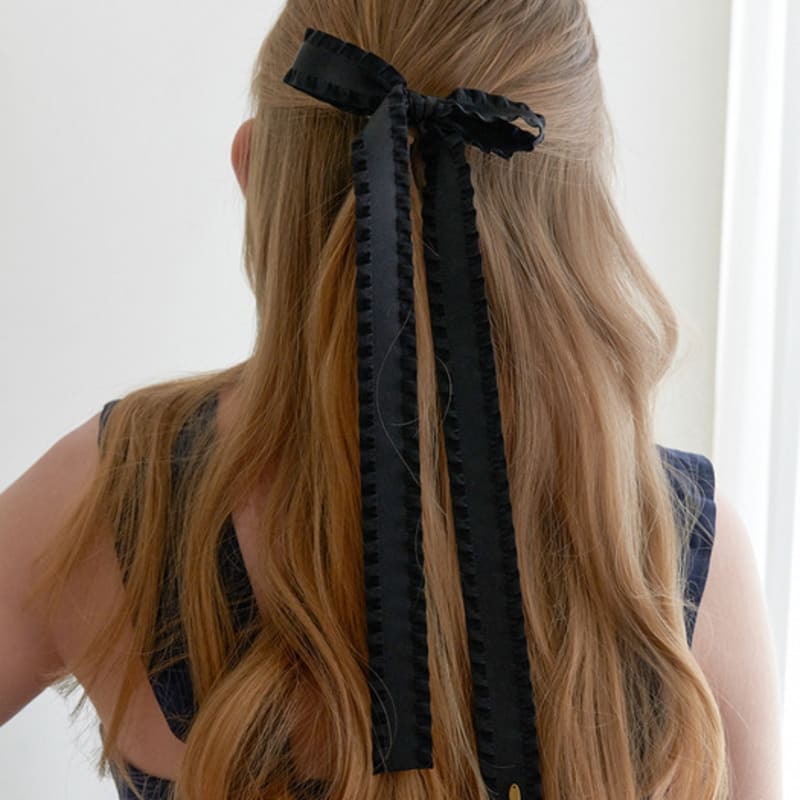 

Primaute Ruffle Ribbon HAIRPIN_BK BLACK(PRH085-BK)