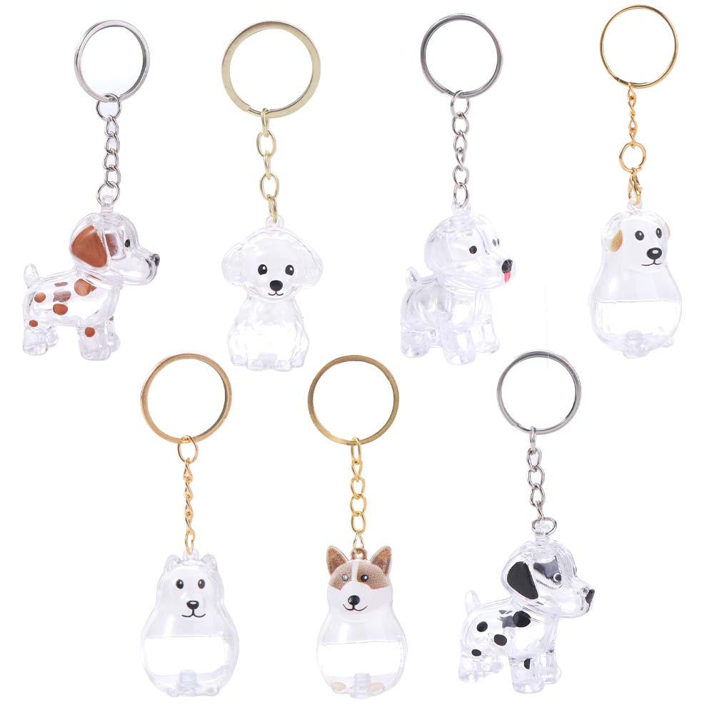 Dog Shape Pet Hair Keychain Hair Grooming Puppy Pendants Dog Hair Storage Box  Jewelry Gift