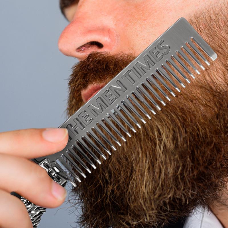 Zinc Alloy Oil Large Back Styling Comb, Portable Beard Hair Comb