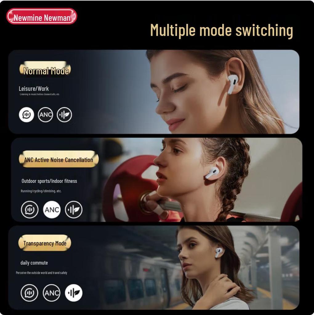 Newman T9 Bluetooth Headset: Touchscreen Display, ANC Noise Cancellation, Sports & Leisure, Group Gift Option.