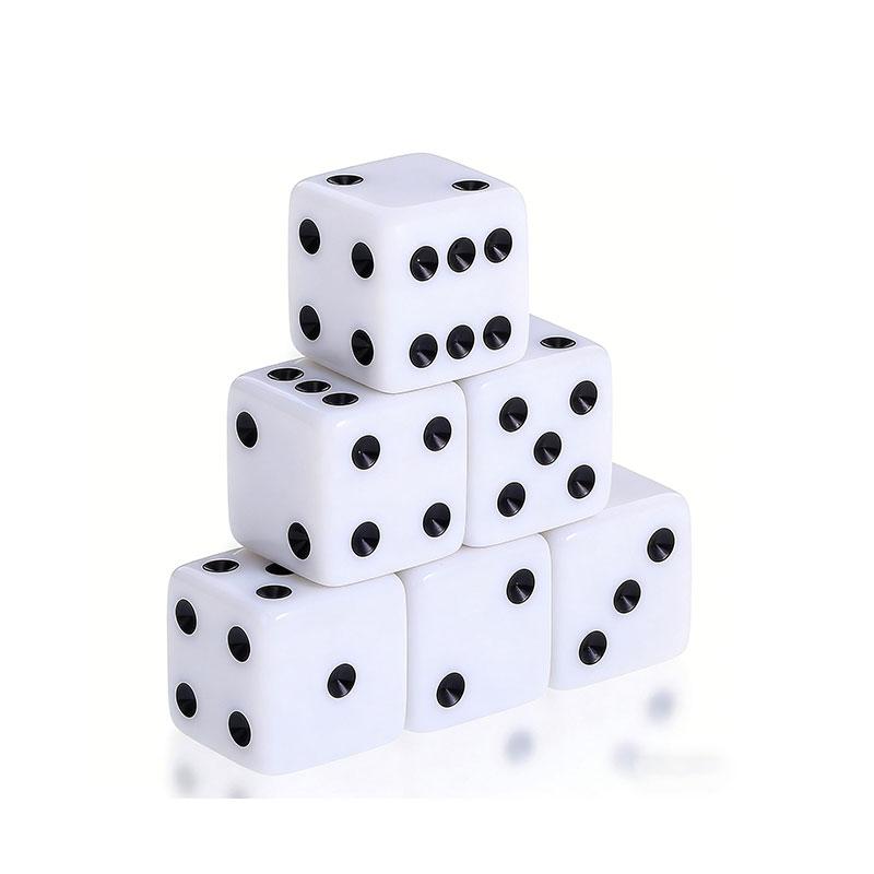 19mm Casino Theme Party Dice Sets Acrylic Large D6 Opaque Dice Bulk for Board Games Birthday Theme Party Supply 6pcs