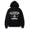 Unisex Hooded Long Sleeve Sweatshirt With Alligator Print Loose Fit Casual Streetwear Fall
