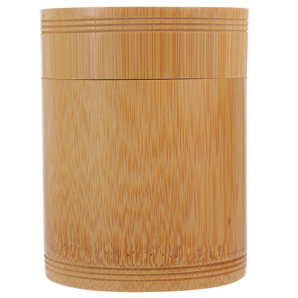 Bamboo Tea Canister M Size Portable Airtight Storage Tank for Loose Tea Coffee Beans Dry Food Kitchen Organization Seal Box
