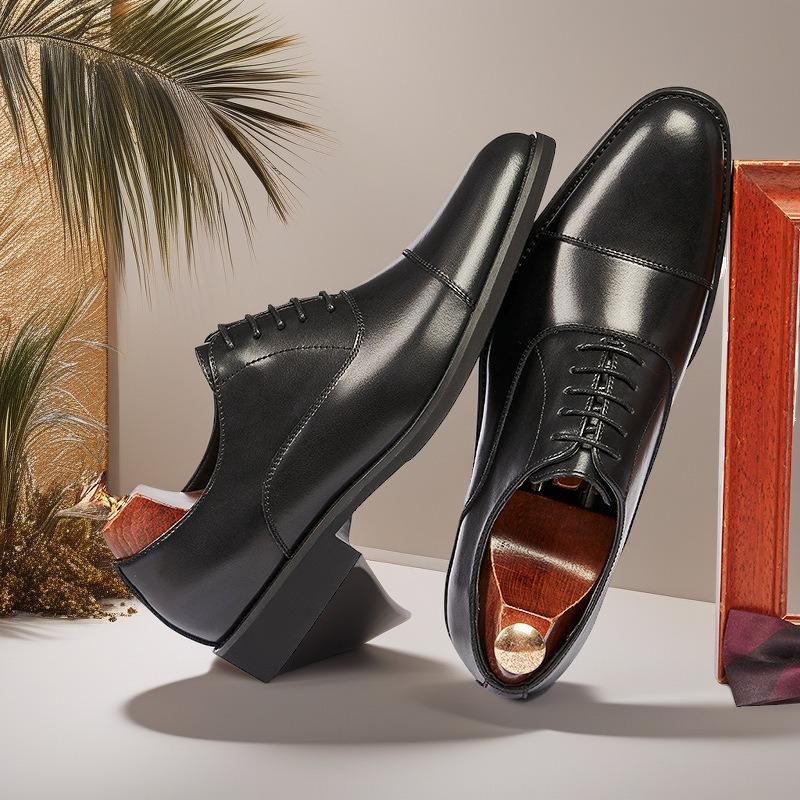 Spring and autumn three-joint leather shoes men's non-slip business dress breathable lace-up young men's shoes versatile
