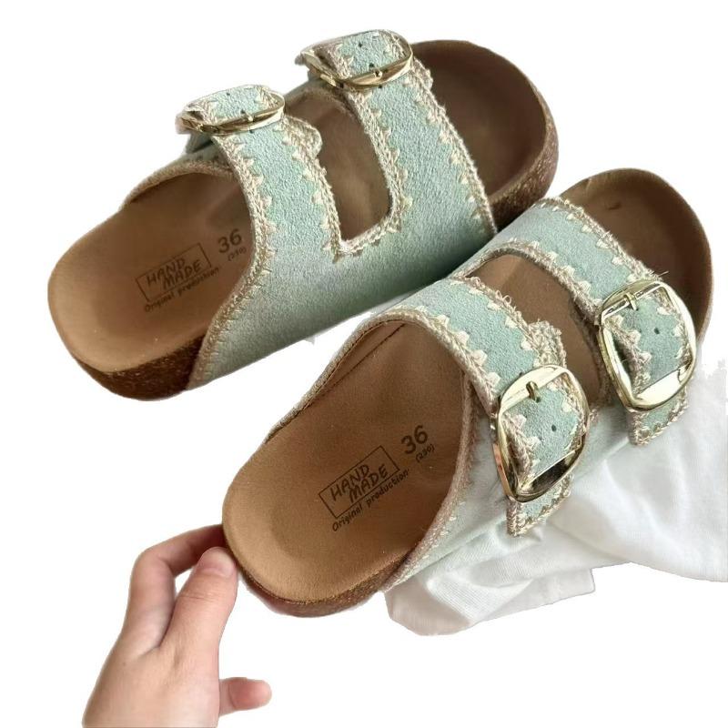 4cm Height Increase [mint Milk Green] Thick-soled Leather Arch Support Soft-soled Slippers