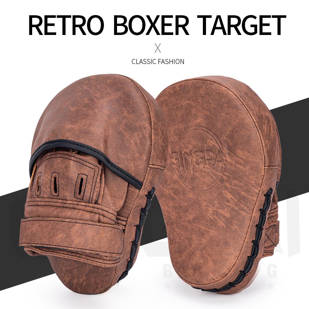 Delampa Unisex Brown Durable And Safe 1Pc Kicking Pad Professional Boxing Target Pads Fight Punching Bag Sanda Training Gloves Pu Training Gear Sparring Boxing Bags