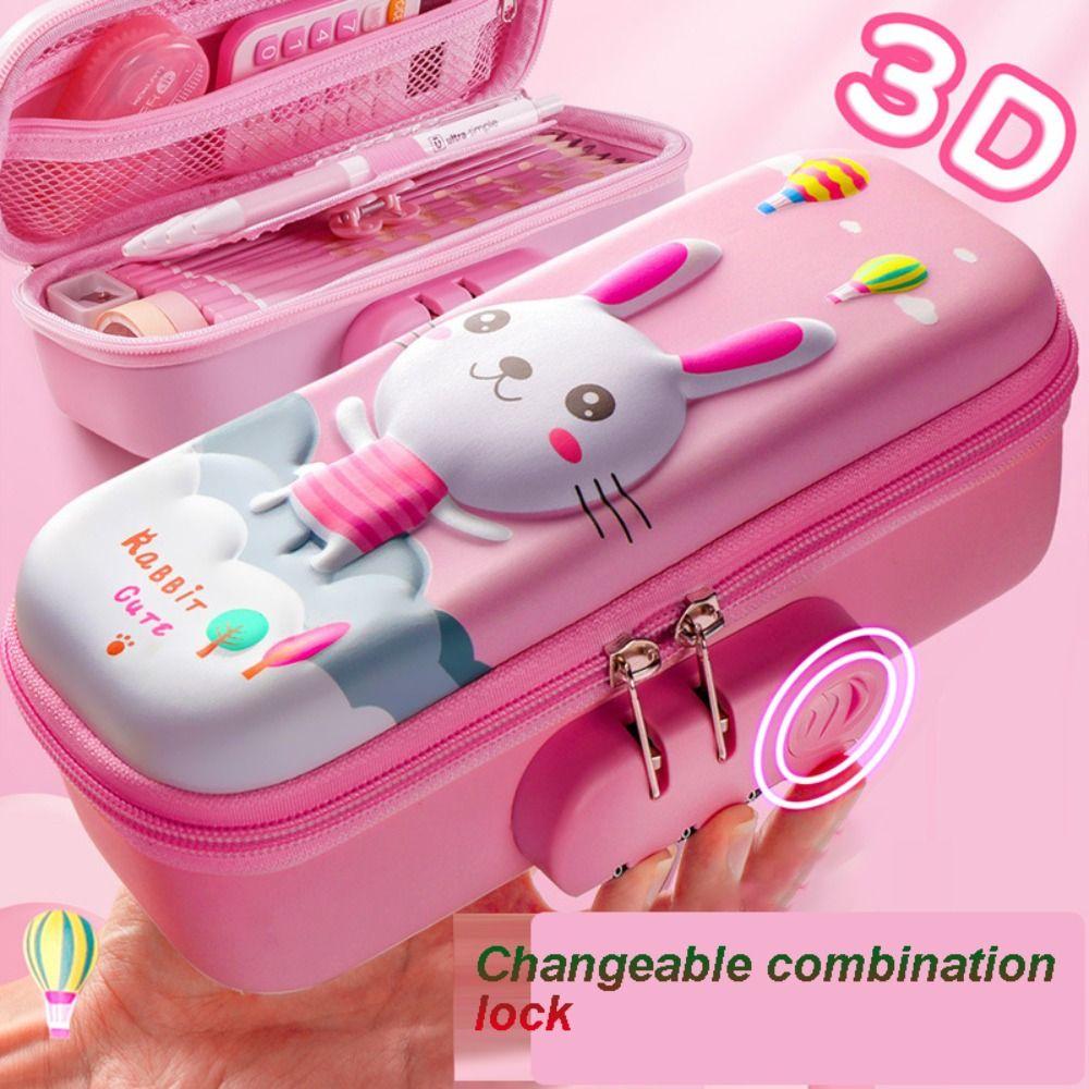 

Cute Password 3D Pencil Case Cartoon Storage Box High Quality Pen Box Girl 3