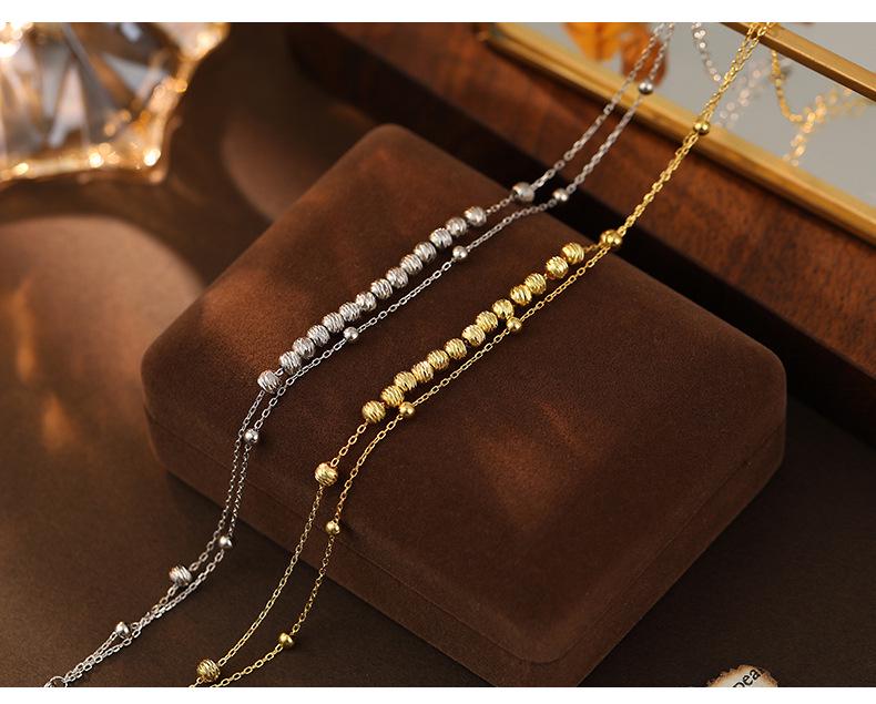Banyan Tree 2024 Double Layer Silver Bead Anklet - Women's Classic & Sexy Summer Foot Accessory