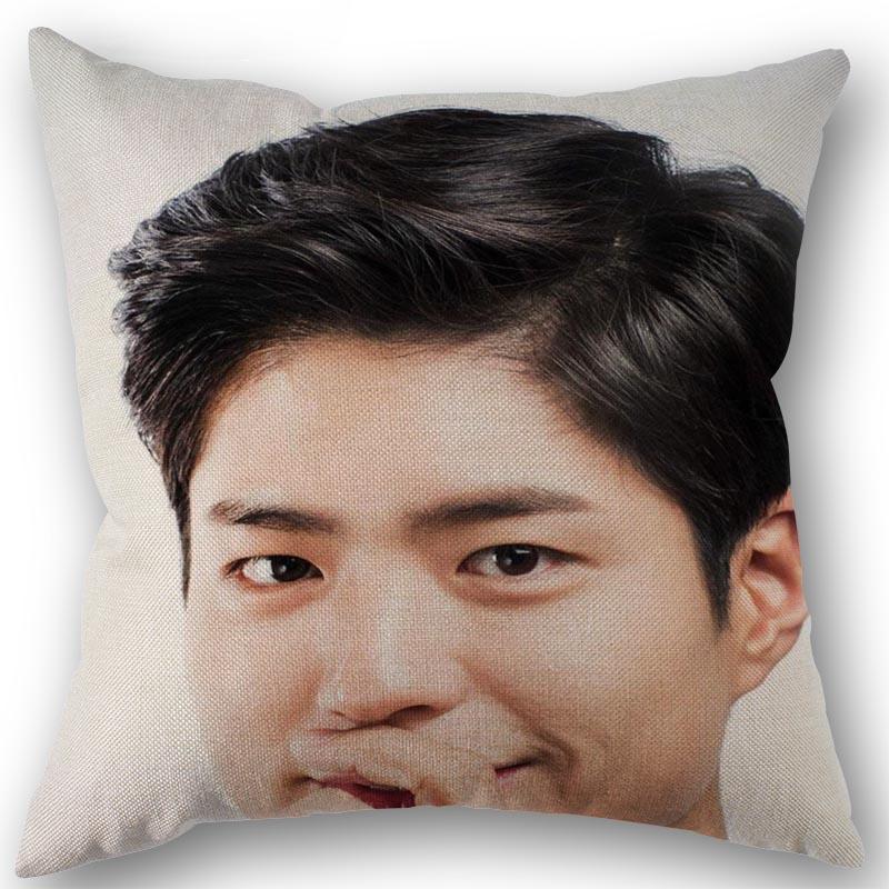 New Custom Park Bo Gum Kpop Pillowcase Cotton Linen Fabric Square Zipper Pillowcase 45X45cm Wedding Decorative Pillow cover