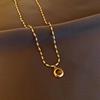 Retro Tiger Eye Stainless Steel Necklace - Light Luxury, Versatile Clavicle Chain Jewelry