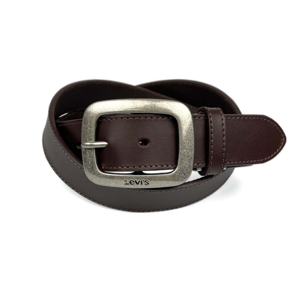 Levi s Plain Leather Belt Genuine Leather (15116491) chocolate
