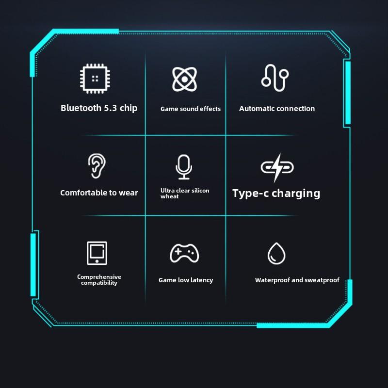 Nowe Fajne Mecha Wind GT02 Długotrwałe Półdouszne Bezprzewodowe Słuchawki Bluetooth