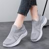Women Knitted Mesh Flats Light Breathable Running Shoes Elastic Casual Sneakers Slip-on Socks Shoes Walking Shoes