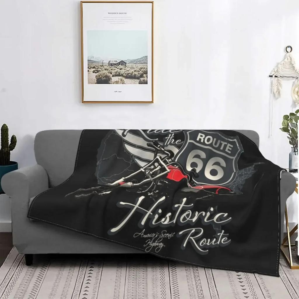 Route 66 Mother Road My Version Blankets Fleece Ultra-Soft Throw Blankets for Bedroom Sofa Bedspread for Living Room/Bedroom