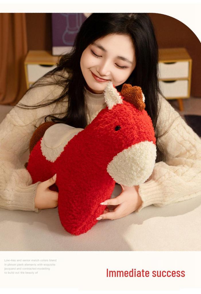 2026 Year of the Horse Chinese Horse Pillow Plush Doll Ornament - Children's New Year Gift