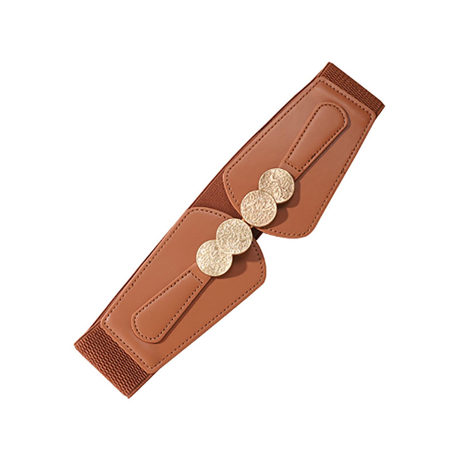 

Женский эластичный пояс, широкий пояс, декоративное верхнее платье, универсальный, модный, индивидуальный пояс, пояс для юбки One Size коричневый