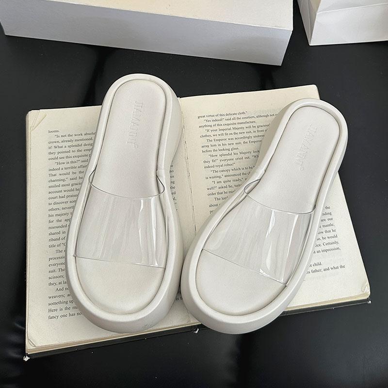 Fashion Fashion Platform Ladies Wedges Slippers Shoes Thick Soled Female Slides Sandals Footwear Transparent Women Wedges Slippers Shoes