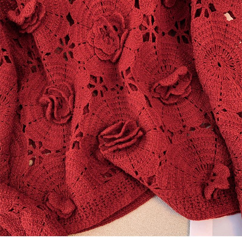 Plus Size Spring Set: Red Knitted Sweater & Dress