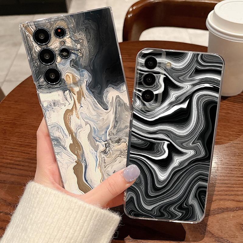 Sandstone Marble Pattern Phone Case For Samsung Galaxy S26 S25 S24 S23 Ultra S22 Plus S24 S21 FE S25 Edge Clear TPU Soft Cover