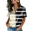 Blouse Satinée Manches Courtes Hauts en Soie Chemises Boutonnées Tenues Business Casual pour Femmes