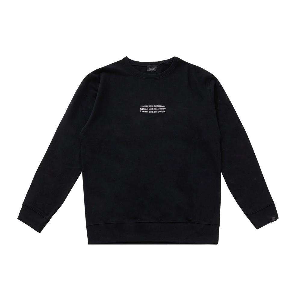 APOSTROPHE COMMA Convex Center Logo Sweatshirt (Black/White)