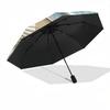 1pc Seashells Oceanwaves Automatic Open/Close Folding Umbrella - Compact 8-Rib Design, Daily Use, Perfect Gift for Friends & Family yy260327070