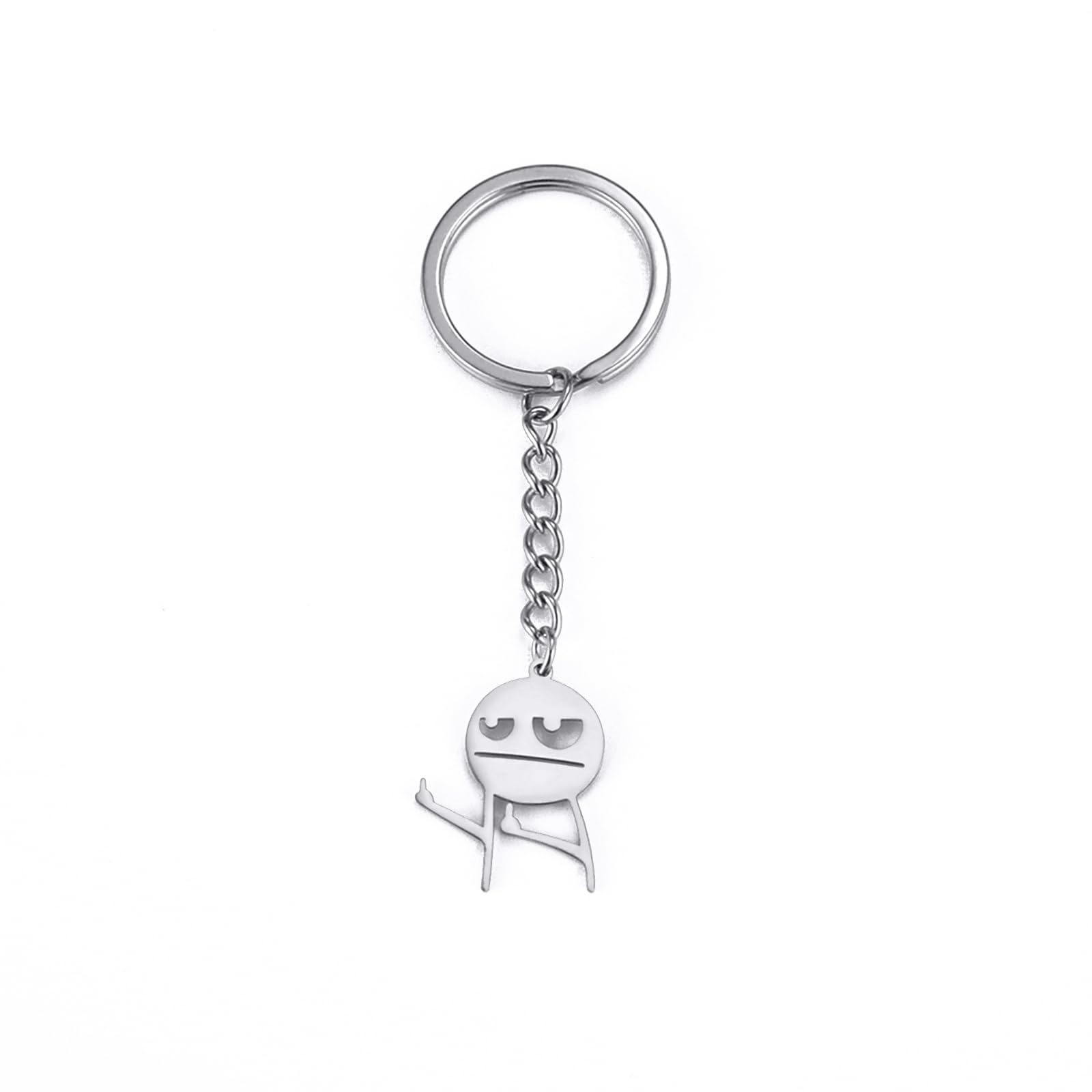Dreamtimes Skeleton Smiley little Man Sign Language Keychain Finger Medium Stickman Keychain Scornful little man Keychain