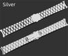 Classic Silver and Gold Curved End Stainless Steel Watchband 18 20 22mm Solid Links Bracelet Fit For Seiko Enicar Orient Watch