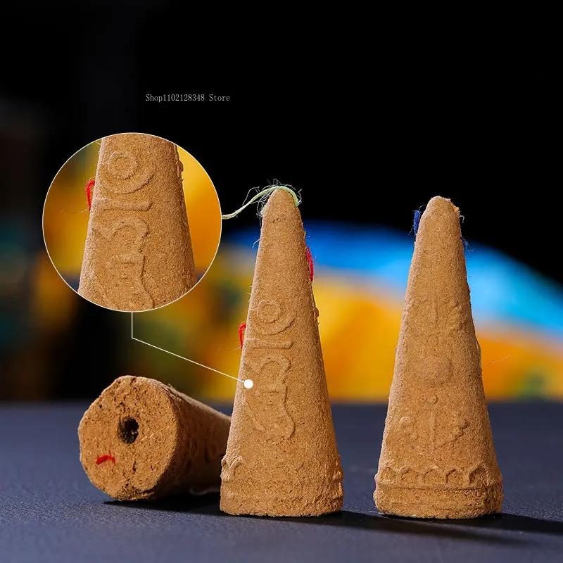 Natural Tibetan Incense Reflux Tower Incense Home Bedroom Aromatherapy DIY Office Temple Meditation Soothing Spiritual Supplies