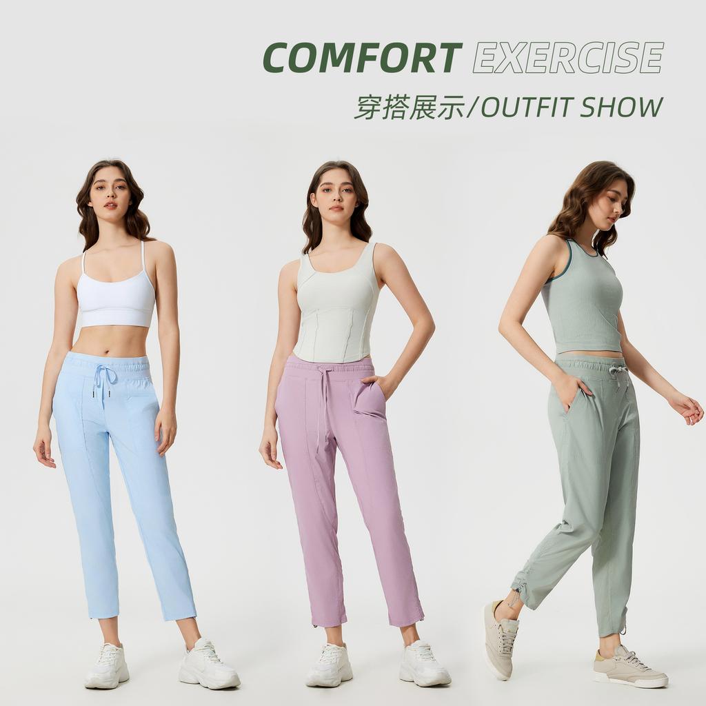 Spring and Summer Casual Sweatpants Women's Ice-feeling Quick-drying Breathable Running Fitness Pants Two Wear Leggings Straight Pants SS