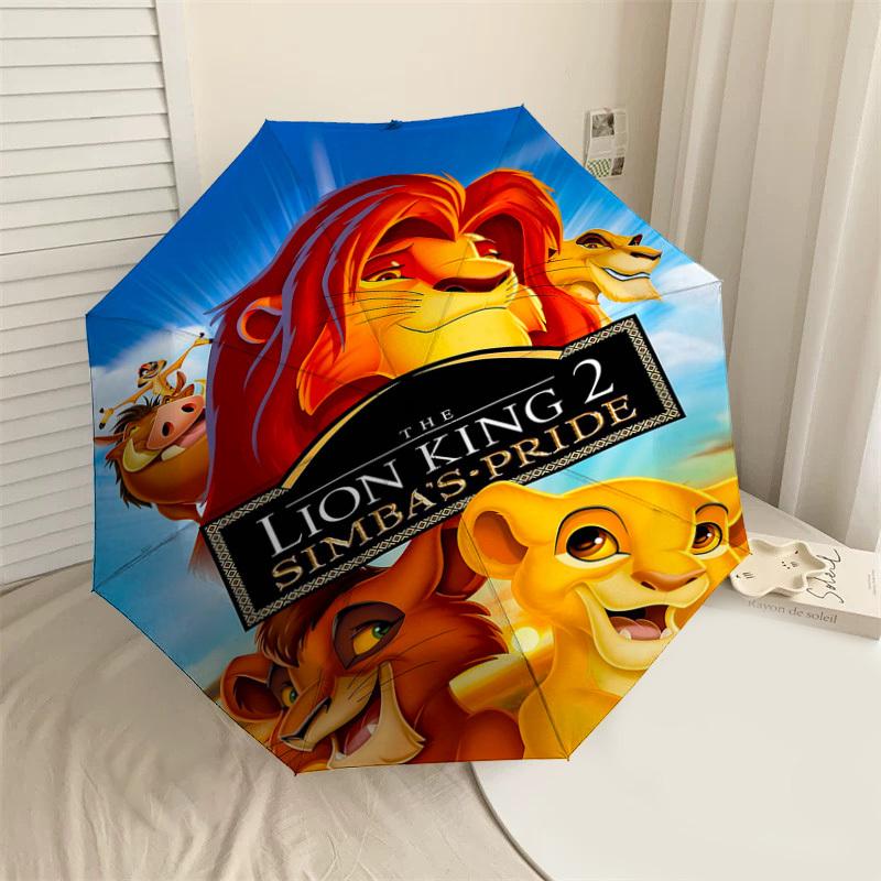 

1pc Lion King 2 Simba s Pride Folding umbrella automatic open/close, 8-Rib Durable Frame, Compact Folding Design, Ideal Birthday1107L