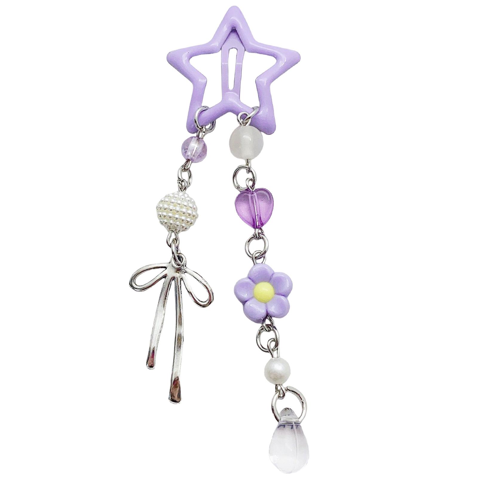 

Уникальная заколка для волос в виде звезды в дофаминовых цветах, легкий и прочный аксессуар для волос для модных молодых женщин фиолетовый