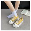Fashionable Thick-soled Height-increasing Sneakers for Women, Spring/Autumn 2025 New Low-top Canvas Lace-up Casual Women's Shoes