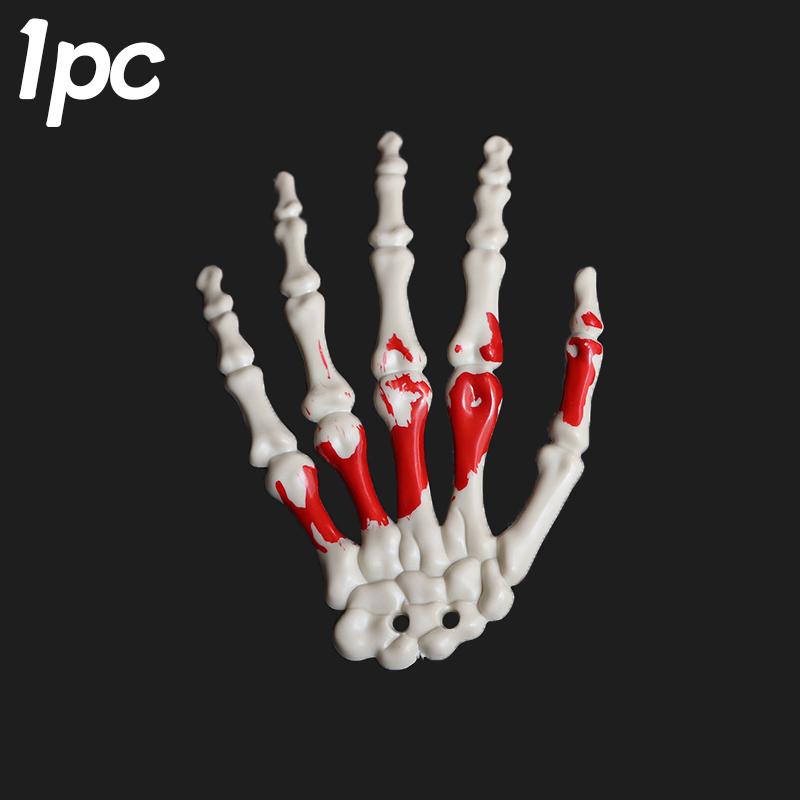 

1/20pcs Halloween Scary Skull Hand Realistic Life Size Skeleton Hands Plastic Zombie Party Haunted House Props Terror Decoration 11.8x8.2cm