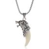Retro Imitation Wolf Tooth Dog Tooth Pendant Titanium Steel Necklace Men and Women Versatile Personalized Pendant Couple Trendy Cool Sweater with