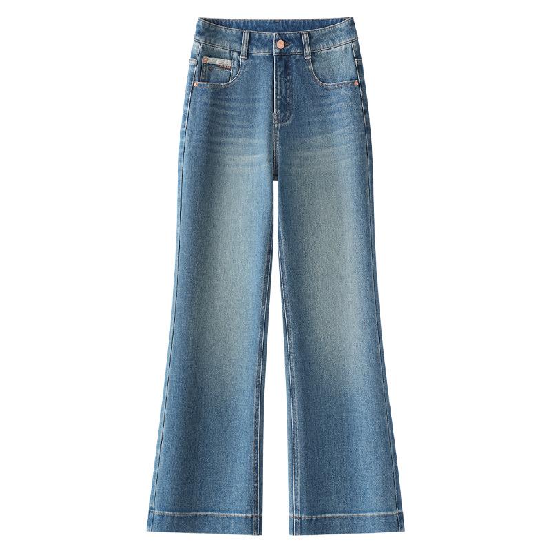 

Women s Micro-Flared High-Waisted Jeans - 2025 Spring/Autumn Style 2XL синий