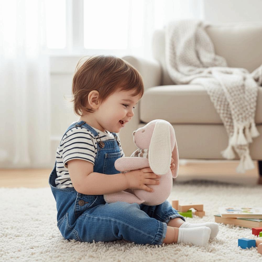 Ręcznie Robiona Szydełkowa Lalka Królik Miła Bawełna Styl Kawaii Pluszowy Króliczek Długonogi Styl Kreskówkowy Pluszowa Lalka Królik Dziewczynki