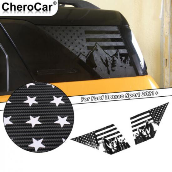American Flag Rear Side Window Trim Sticker Decal For Ford Bronco Sport 2021-23