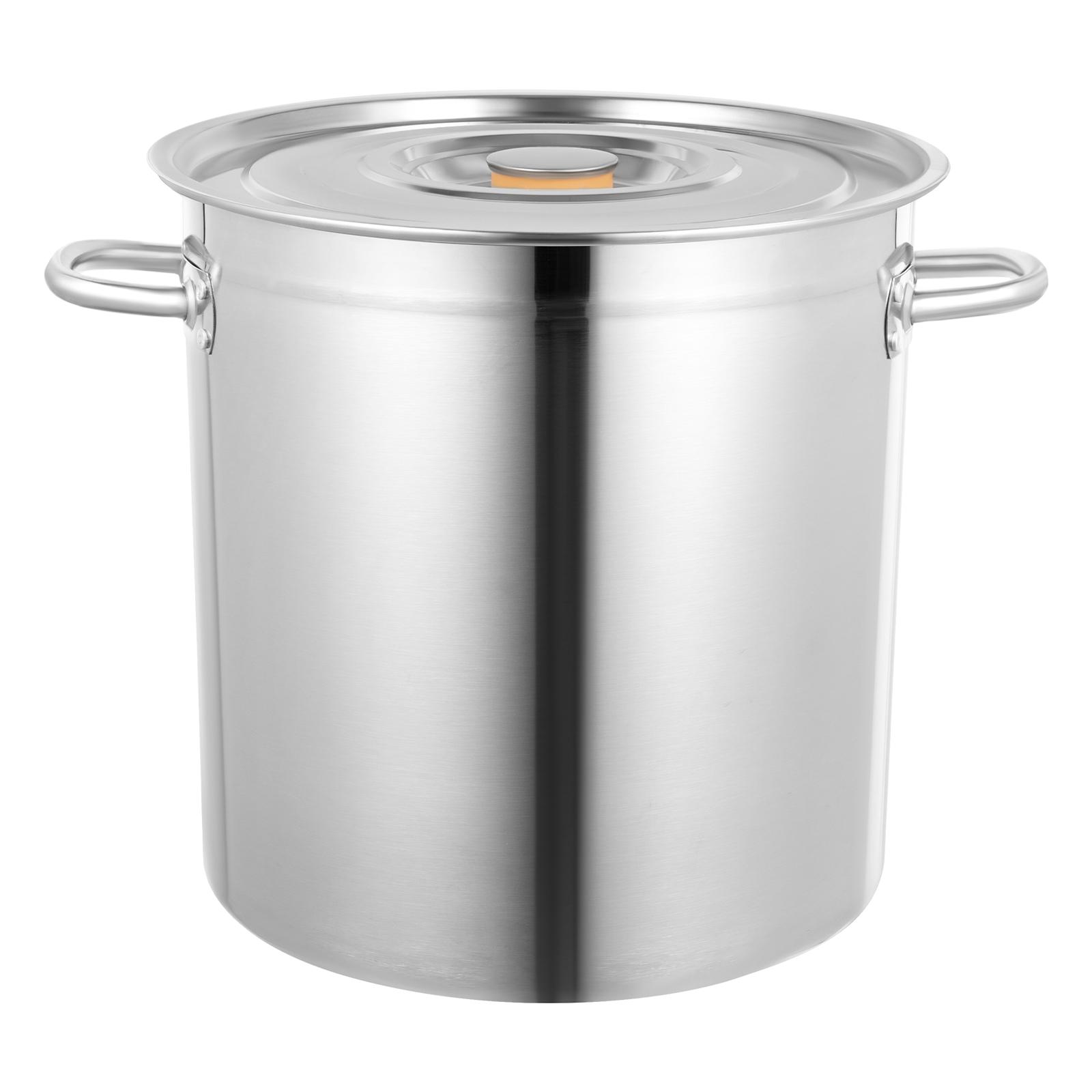 

35L Large Stainless Steel Deep Stock Pot with Lid Catering Saucepan Cooking Pan United States