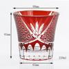 Edo Cut off Hand carved crystal glass wine glasses, Creative whisky glass, Japanese style chrysanthemum patterned beer mug