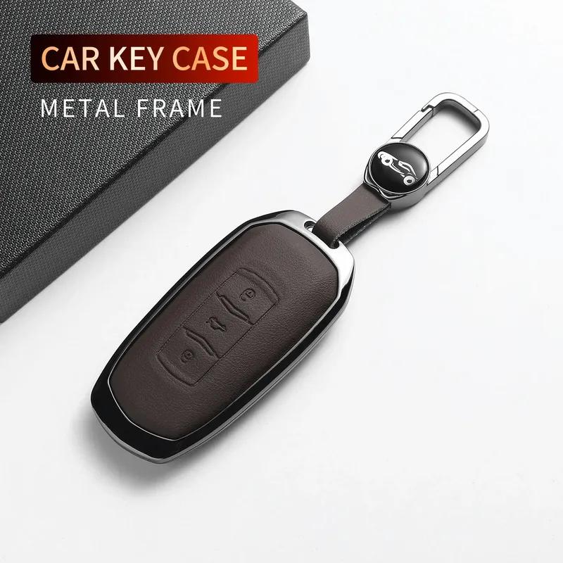 For Geely Coolray X6 X7 EX7 Emgrand  Hawk GX7 Kulrey GT GC9 Atlas Boyue NL3 Leather Car Key Case Cover Fob Accessories