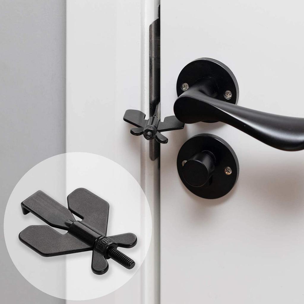 1 Pc Door Lock Anti-Theft Door Stopper Safety Device Portable Security Lock Gold/black For Travel Trip Home Hotel Supplies
