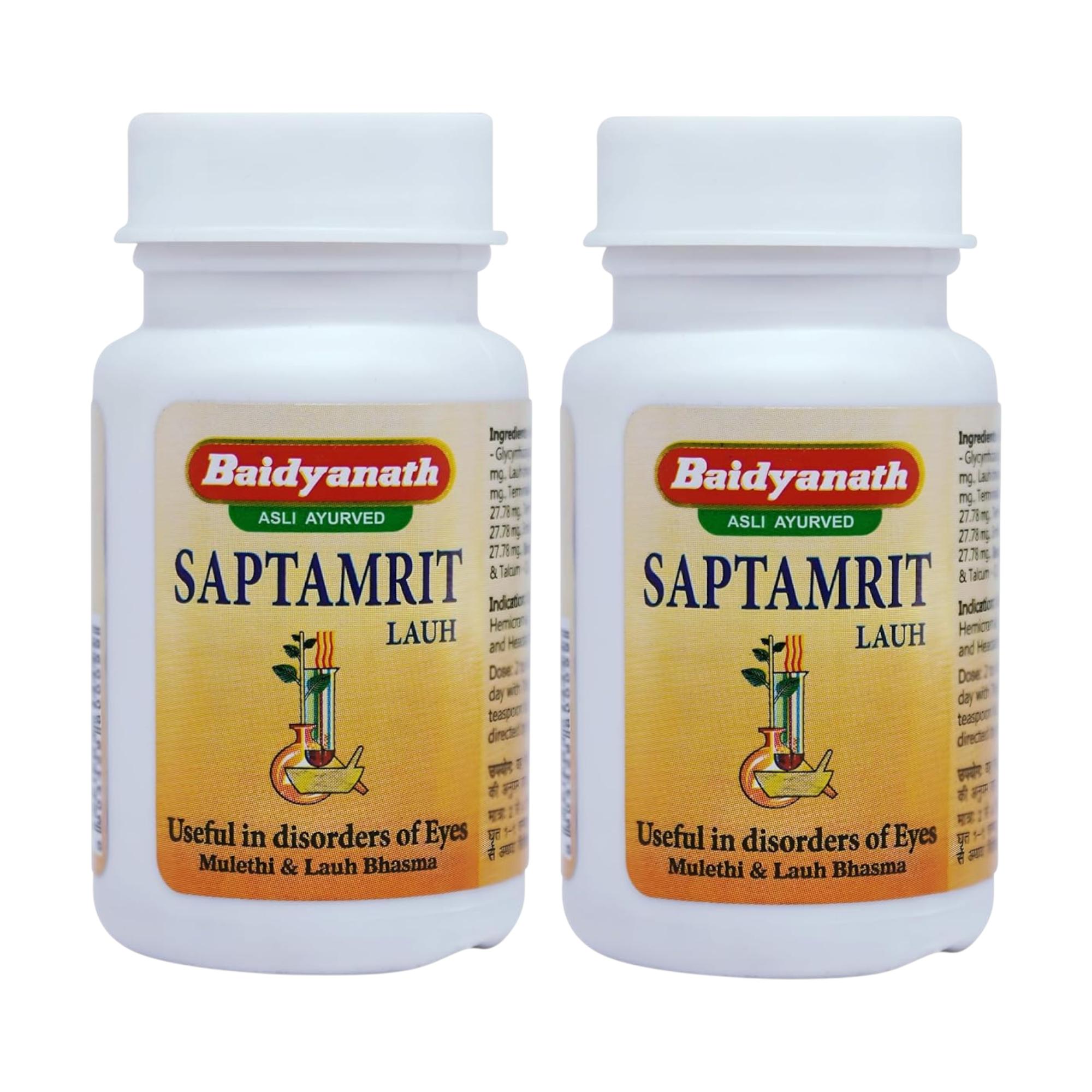 

Baidyanath Jhansi Saptamrit Lauh Ayurvedic Tablets Pack Of 2 X 40Tab Natural Herbal Wellness