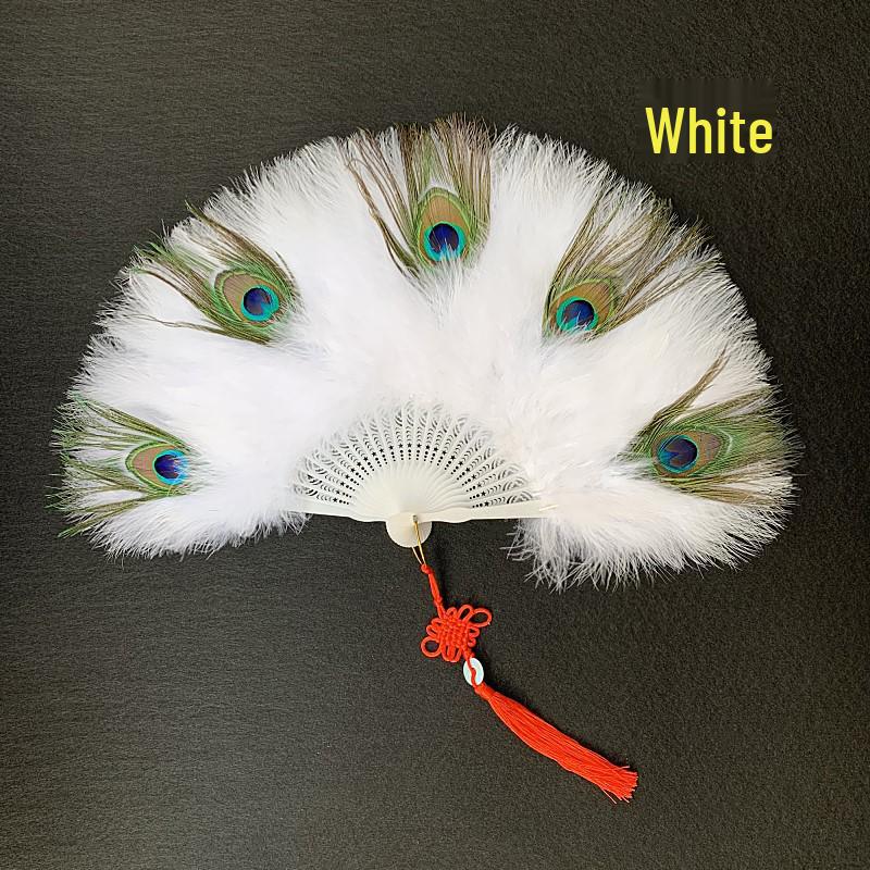 Peacock Feather Fan: Live Stream Cheongsam Fashion Show Accessory