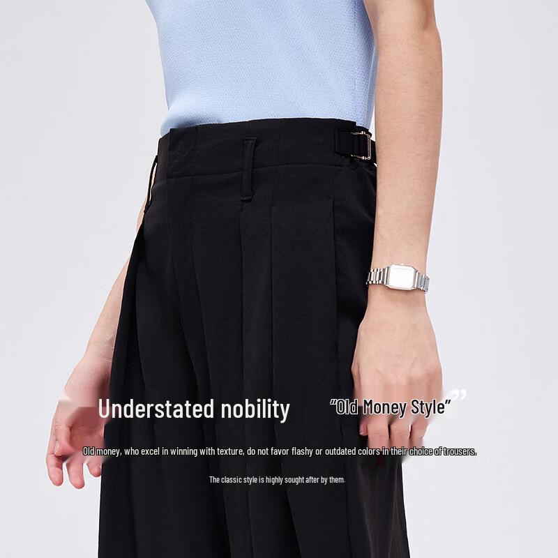 Navigare Women's Old Money Style Wide-Leg Commuter Pants