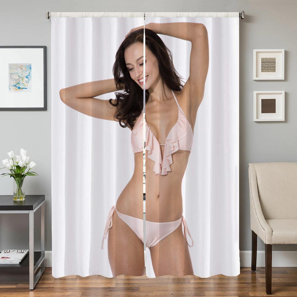 

Домашний интерьер Кухня Шторы для гостиной 2 шт. Затемняющие шторы Дверные занавески Красота Спальня Украшения Раздела Тень W107xH241cmx2pcs-CL