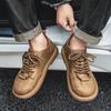 Men's Casual Shoes Comfortable Retro Men's Leather Casual Shoes Men's Fashion Retro Flat Boots for Men Shoes