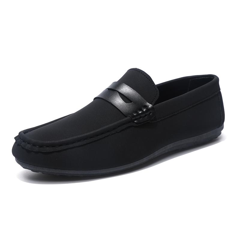 Fashion British Style Men Casual Leather Soft Bottom Shoes Flat Designer Minimalist Loafers Outdoor Lightweight Slip On Driving Shoes