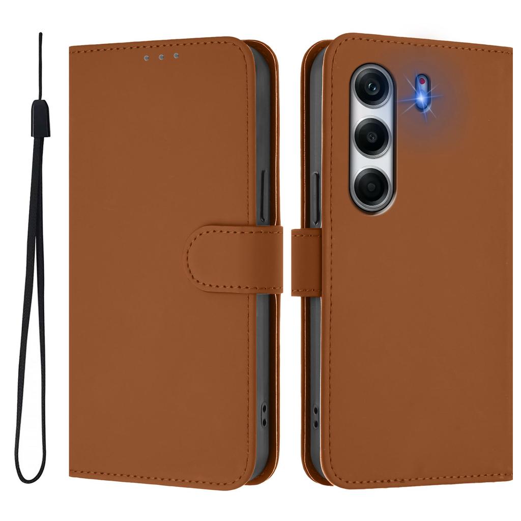 For TECNO Camon 40 Pro 4G Case Solid Color Wallet Leather Phone Cover with Strap