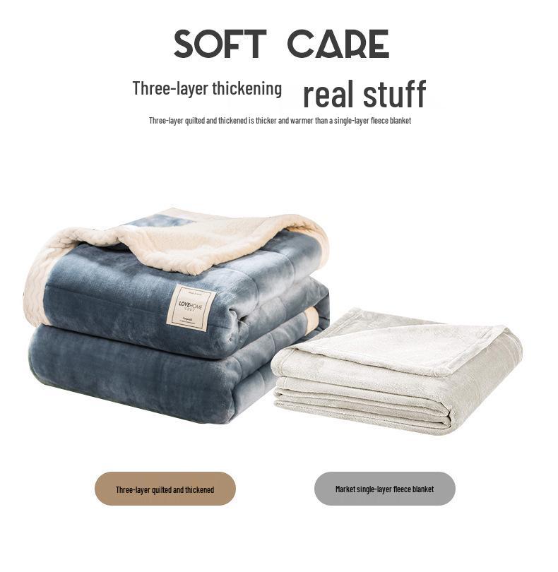 Dreilagige gesteppte Winterdecke - Dickes Milchvlies, Kuschelig für Firmengeschenke